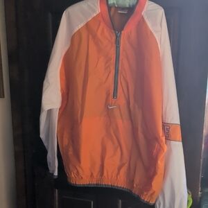 Nike Orange and White Half-Zip Jacket